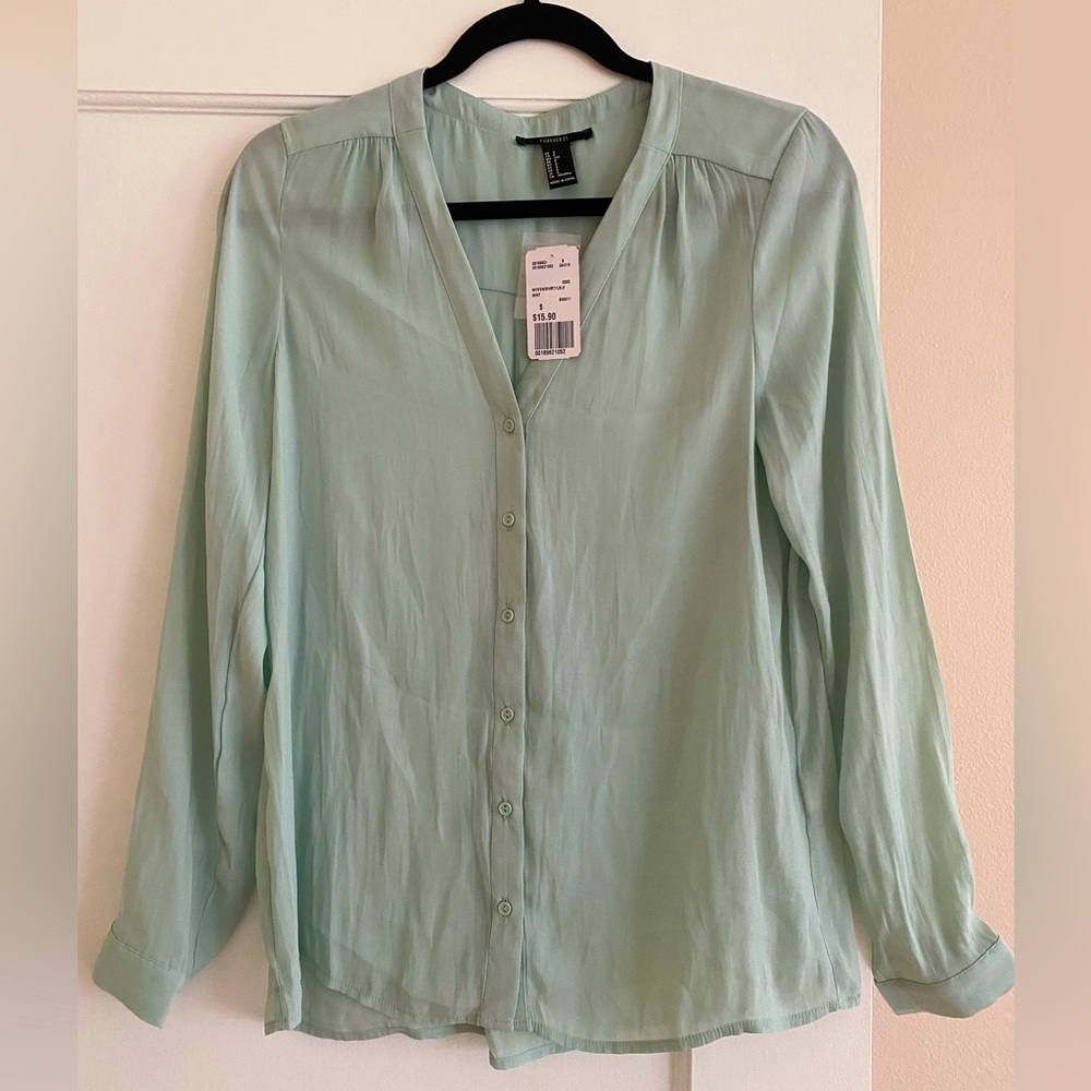 Forever 21 Long Sheer top shirt